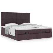 vidaXL Ottoman sängram med madrasser mörkbrun 180x200 cm tyg
