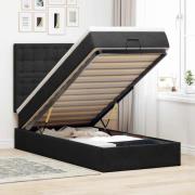 vidaXL Ottoman sängram med madrasser svart 100x200 cm sammet