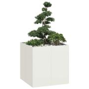 vidaXL Planteringskärl vit 80x80x80 cm stål