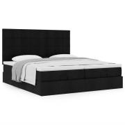 vidaXL Ottoman sängram med madrasser svart 180x200 cm tyg
