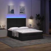 vidaXL Ottoman sängram med madrass svart 140x200 cm tyg