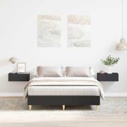 vidaXL Sängram utan madrass svart 140x190 cm konstruerat trä