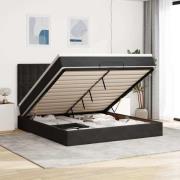 vidaXL Ottoman sängram med madrasser svart 160x200 cm sammet