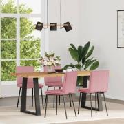 vidaXL Matstolar 4 st rosa sammet
