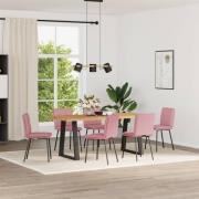 vidaXL Matstolar 6 st rosa sammet