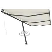 vidaXL Fristående automatisk markis 600x300 cm gräddvit