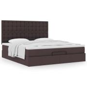 vidaXL Ottoman sängram med madrass mörkbrun 160x200 cm tyg