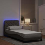 vidaXL Bed Frame with LED without Mattress Taupe 80x200 cm Fabric
