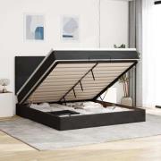vidaXL Ottoman sängram med madrasser svart 160x200 cm sammet