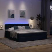 vidaXL Ottoman sängram med madrass blå 160x200 cm tyg