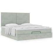 vidaXL Ottoman sängram med madrasser ljusgrå 180x200 cm sammet