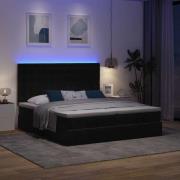 vidaXL Ottoman sängram med madrasser svart 200x200 cm sammet