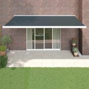 vidaXL Markis infällbar antracit 5x3 m tyg&aluminium