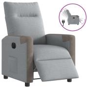 vidaXL Elektrisk reclinerfåtölj ljusgrå tyg