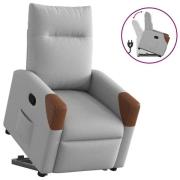 vidaXL Reclinerfåtölj med uppresningshjälp molngrå tyg