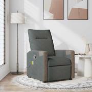 vidaXL Massagefåtölj mörkgrå tyg