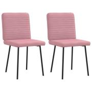 vidaXL Matstolar 2 st rosa sammet