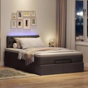 vidaXL Ottoman säng med madrass mörkbrun 120x200 cm tyg