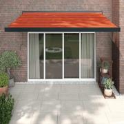 vidaXL Markis infällbar orange och brun 3x2,5 m tyg&aluminium