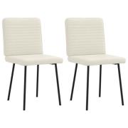 vidaXL Matstolar 2 st gräddvit sammet