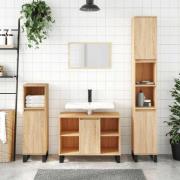 vidaXL Badrumsskåp sonoma-ek 80x33x60 cm konstruerat trä