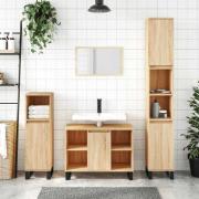 vidaXL Badrumsskåp sonoma-ek 80x33x60 cm konstruerat trä
