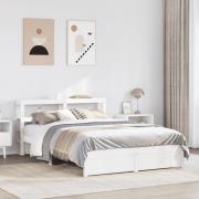 vidaXL Sängram med huvudgavel utan madrass vit 160x200 cm