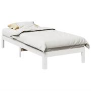 vidaXL Sängram utan madrass vit 90x200 cm massiv furu