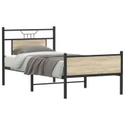 vidaXL Sängram utan madrass sonoma-ek 90x190 cm konstruerad trä