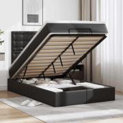 vidaXL Ottoman sängram med madrass svart 120x200 cm konstläder