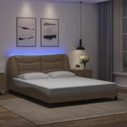 vidaXL Bed Frame with LED without Mattress "Hvar" Cappuccino 160x200 c...