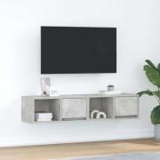 vidaXL TV-bänkar 2 st betonggrå 60x31x25,5 cm konstruerat trä