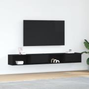 vidaXL TV-bänkar 2 st svart ek 100x31x25,5 cm konstruerat trä