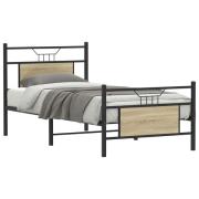 vidaXL Sängram utan madrass sonoma-ek 75x190 cm konstruerad trä
