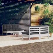 vidaXL Loungegrupp med antracit dynor 5 delar massiv furu