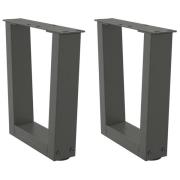 vidaXL Matbordsben V-formade 2 st antracit 30x(30-31,3) cm stål
