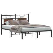 vidaXL Sängram utan madrass brun ek 150x200 cm konstruerad trä