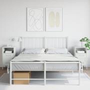 vidaXL Sängbord 2 st vit 36x39x68 cm stål