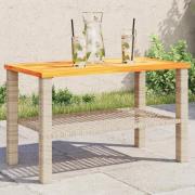 vidaXL Trädgårdsbord beige 70x38x42 cm konstrotting akaciaträ