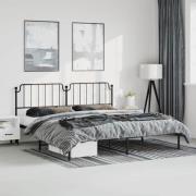vidaXL Sängram med huvudgavel metall svart 193x203 cm