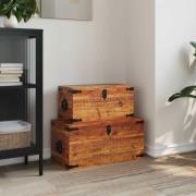 vidaXL Förvaringskista set 2 st robust mangoträ