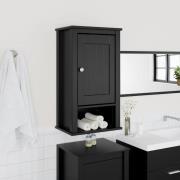 vidaXL Badrumsskåp BERG svart 40x27x71,5 cm massiv furu
