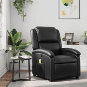 vidaXL Massagefåtölj svart konstläder