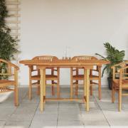 vidaXL Utdragbart trädgårdsbord 110-160x80x75 cm massiv teak
