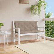 vidaXL Bänkdyna för trädgården taupe 120x(50+50)x7 cm oxfordtyg