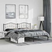 vidaXL Sängram med huvudgavel metall svart 183x213 cm