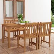 vidaXL 5-delad trädgårdsmatgrupp 160x80 cm massiv teak