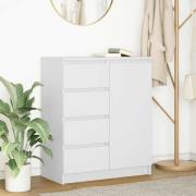 vidaXL Skänk med lådor vit 71x35x84 cm konstruerat trä