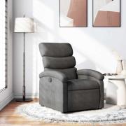 vidaXL Reclinerfåtölj mörkgrå tyg