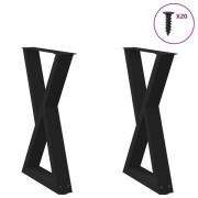 vidaXL Matbordsben 2 st svart 60x(72-73,3) cm stål